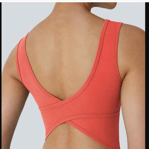 NWT Halara U Neck Backless Crossover Barre Ballet Tank Top - Size L - Picture 4 of 8